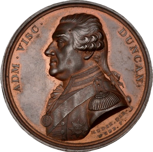 1797 Battle of Camperdown 41mm copper medal by T Webb & W Wyon BHM 432 E886