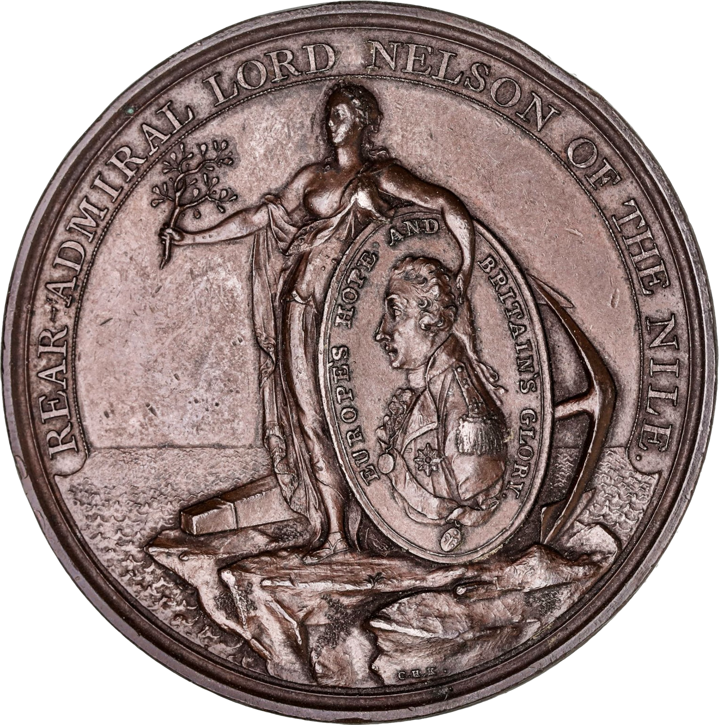 1798 Battle of the Nile Davison's 47mm bronze medal BHM 447 E890