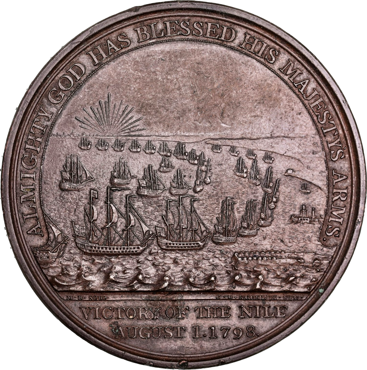 1798 Battle of the Nile Davison's 47mm bronze medal BHM 447 E890