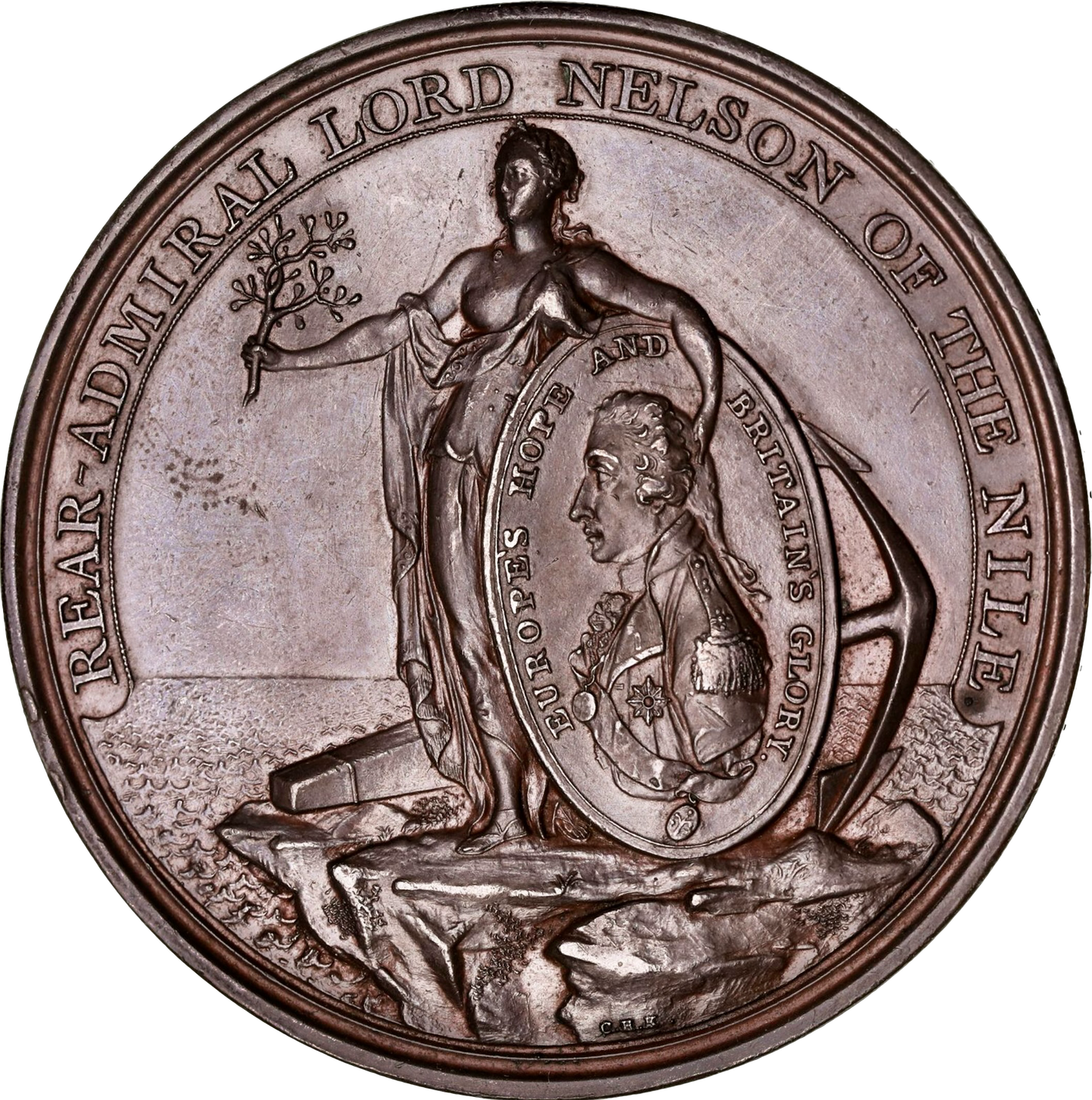 1798 Battle of the Nile Davison's 47mm bronze medal BHM 447 E890