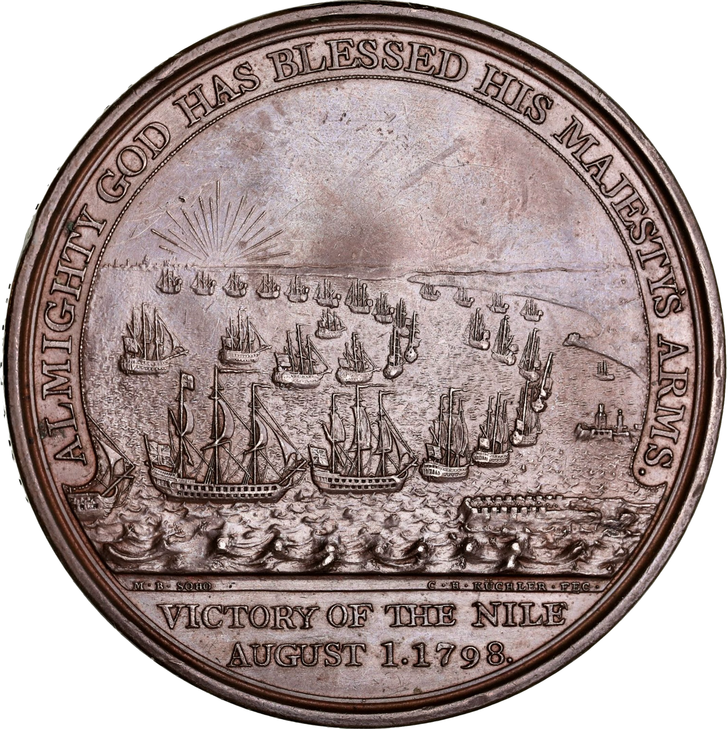 1798 Battle of the Nile Davison's 47mm bronze medal BHM 447 E890