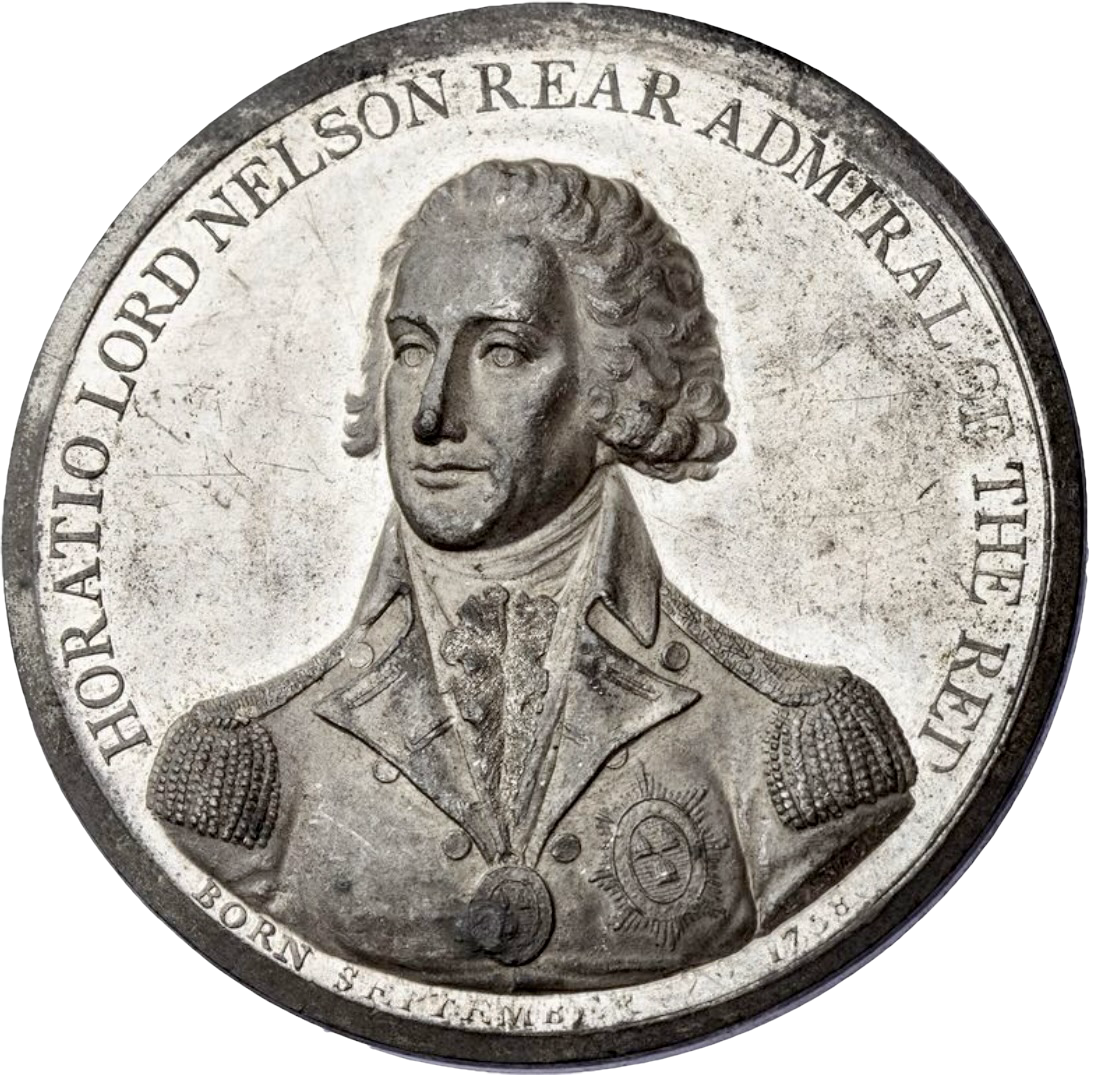 1798 Battle of the Nile 48mm white metal medal BHM 448 E889