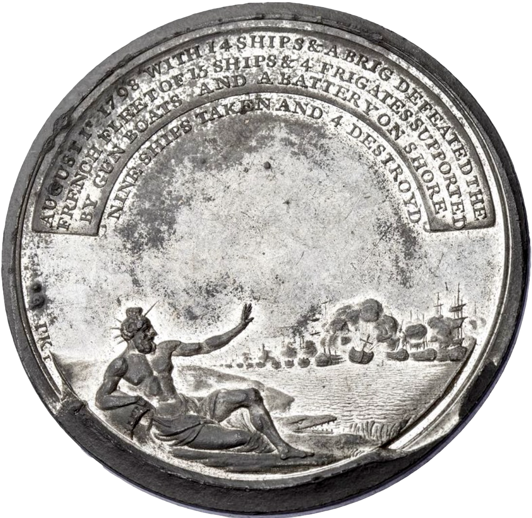 1798 Battle of the Nile 48mm white metal medal BHM 448 E889