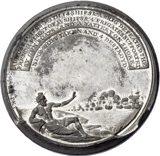 1798 Battle of the Nile 48mm white metal medal BHM 448 E889