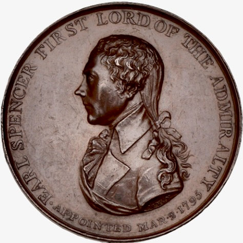 1799 Earl Spencer, First Lord of Admiralty 38mm copper medal by T Wyon BHM 471 E913
