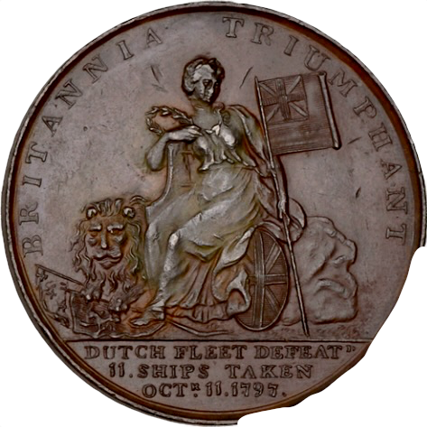 1797 Battle of Camperdown 38mm copper medal by T Wyon BHM 428 E887