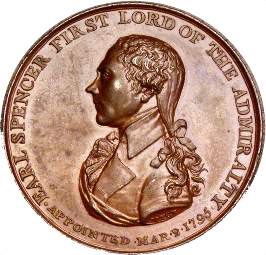 1799 Earl Spencer, First Lord of Admiralty 38mm copper medal by T Wyon BHM 471 E913