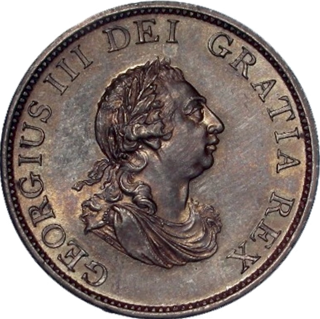 1799 pattern halfpenny in bronzed copper (early Soho) BMC 1234 [KH16] Scarce