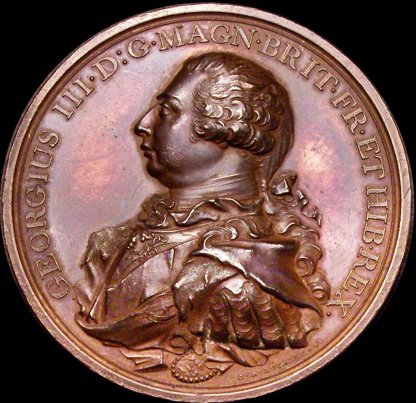 1800 George III Preserved from Assassination 48mm copper medal BHM 483 E916