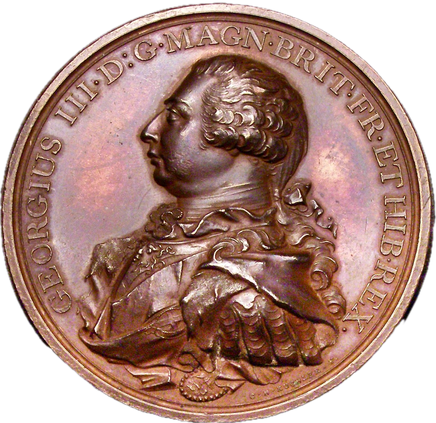 1800 George III Preserved from Assassination 48mm copper medal BHM 483 E916