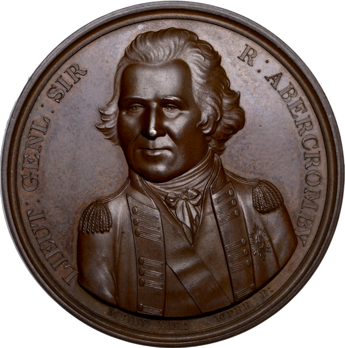 1801 Lord Abercrombie, Arrival of the English Army in Egypt 40mm copper medal BHM 504 E929