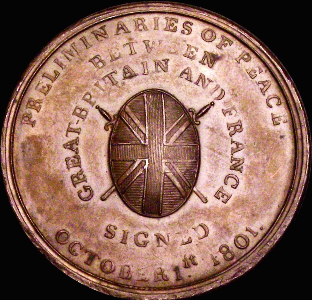 1801 Preliminaries for Peace 38mm copper medal BHM 516 E935