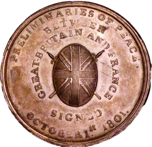 1801 Preliminaries for Peace 38mm copper medal BHM 516 E935