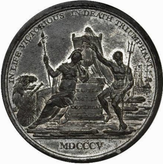 1805 Death of Nelson 52mm white metal medal BHM 579 E958