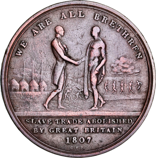1807 Abolition of the slave trade 36mm copper medal by GF Pidgeon/J Philip E984b