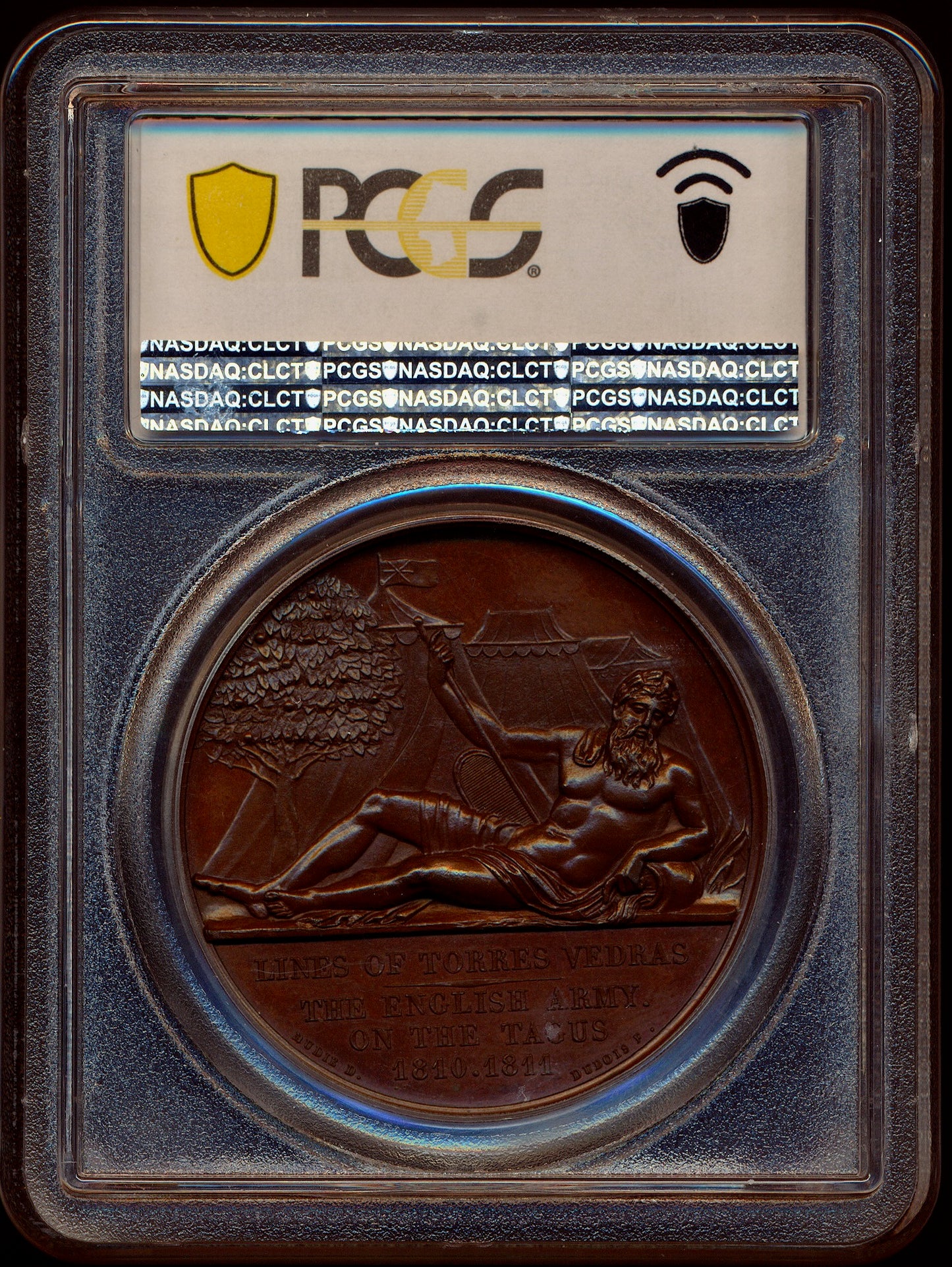1811 English Army on the Tagus 41mm Bronze Medal BHM 713 E1016 PCGS Specimen-66
