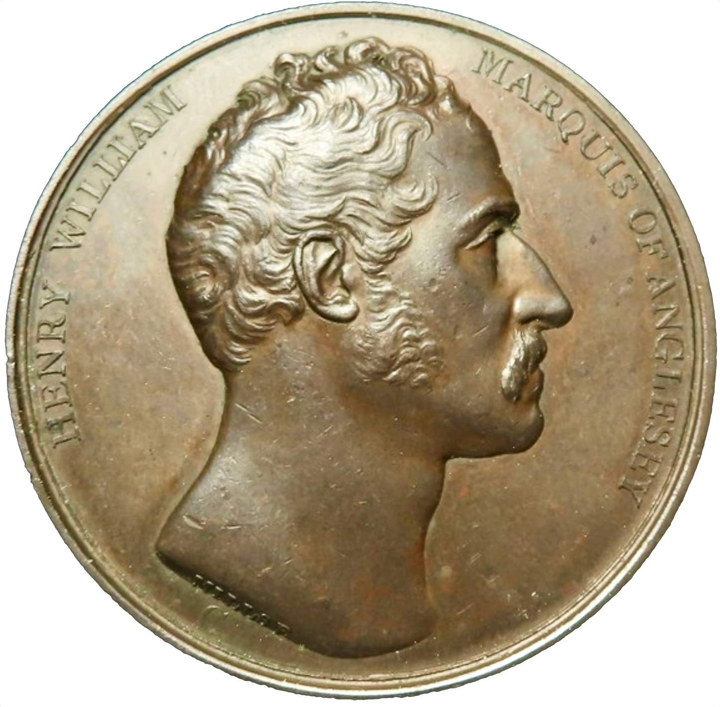 1815 Charge of the British at Waterloo 41mm bronze medal BHM 859 E1069