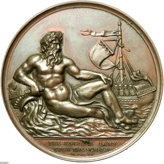 1815 English Army in the Netherlands 41mm copper medal BHM 867 E1066