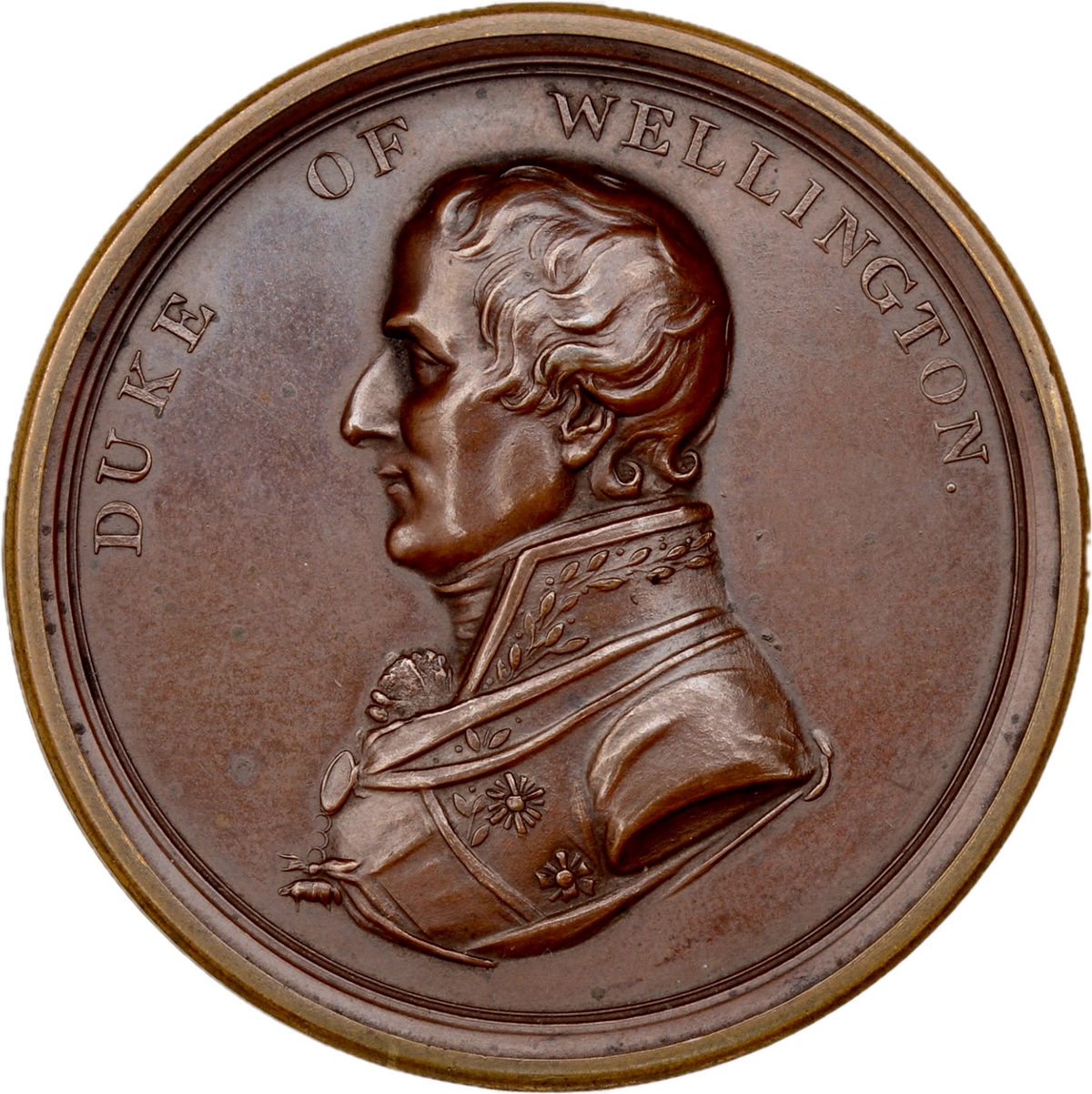 1815 Wellington's Continental Victories 47.5mm bronze box medal BHM 885 E1075a