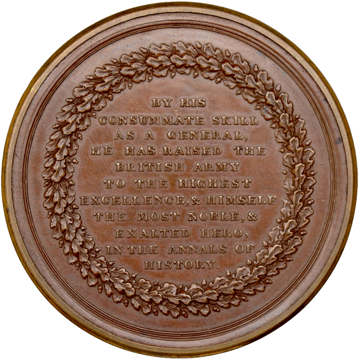 1815 Wellington's Continental Victories 47.5mm bronze box medal BHM 885 E1075a