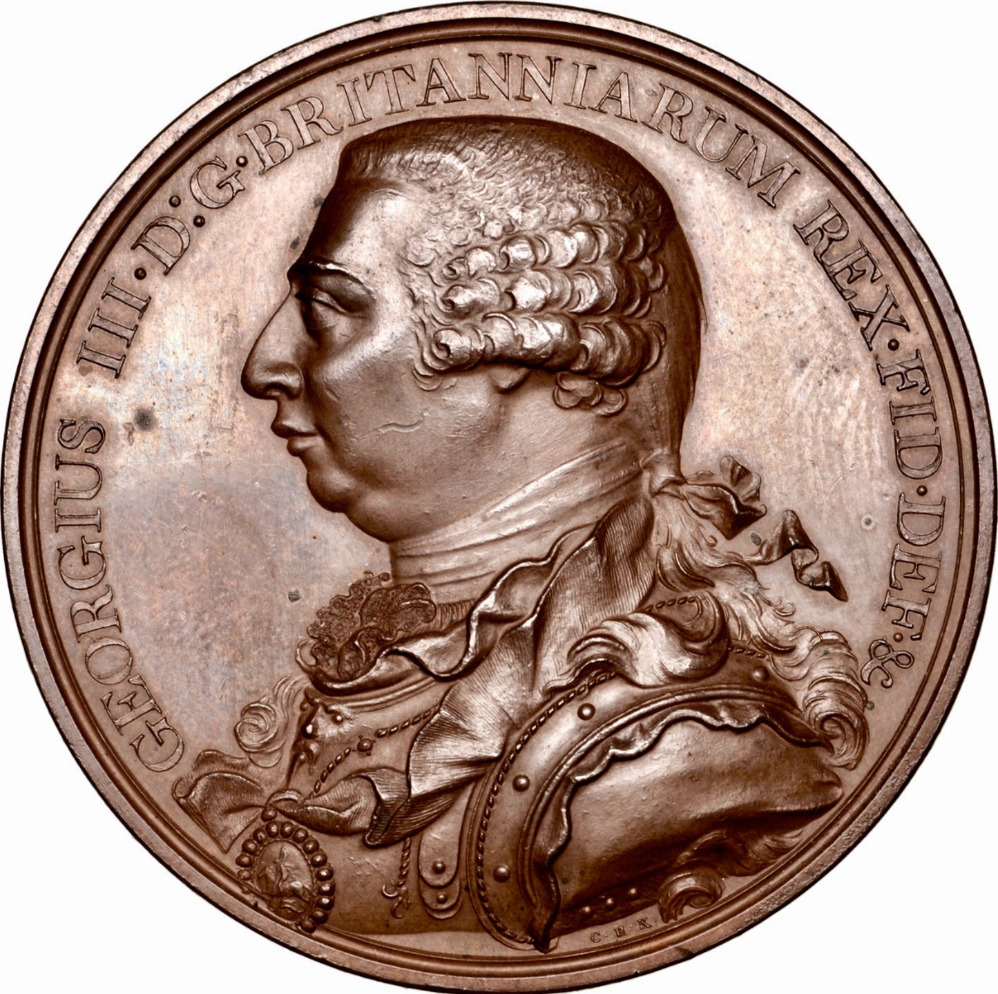 1820 King's Death 48mm copper medal BHM 991 E 1121