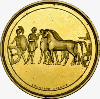 1820 The Elgin Marbles a 48mm gilt-bronze medal by Thomason BHM 1061