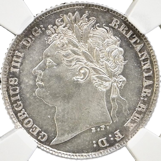 1824 Sixpence Laureate head S3814 ESC 2425 UNC MS64