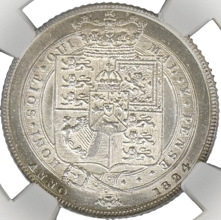 1824 Sixpence Laureate head S3814 ESC 2425 UNC MS64