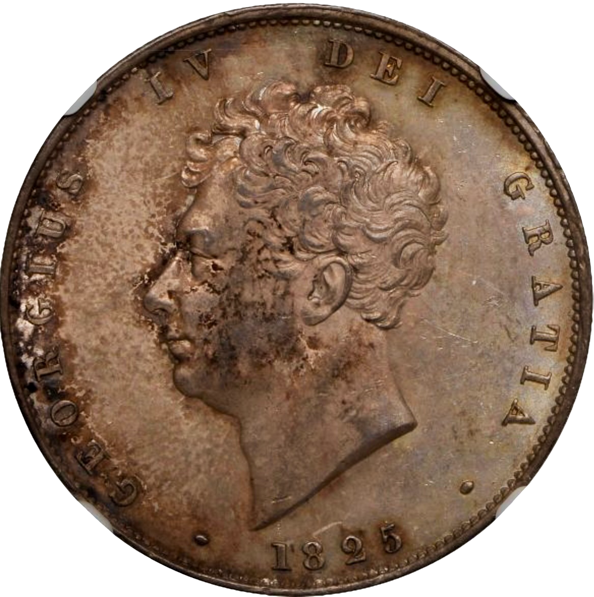 1825 Halfcrown Bare head S3809 ESC 2371 AUNC 58