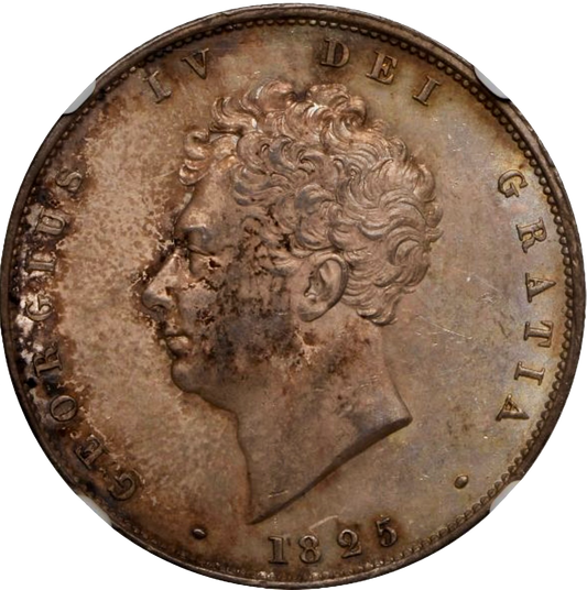 1825 Halfcrown Bare head S3809 ESC 2371 AUNC 58