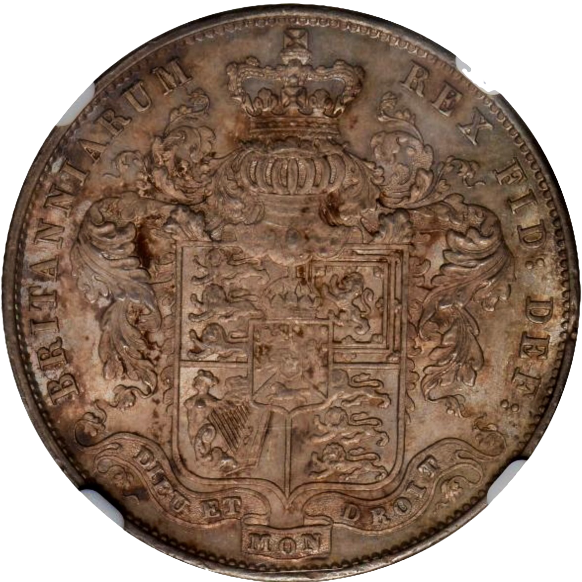 1825 Halfcrown Bare head S3809 ESC 2371 AUNC 58