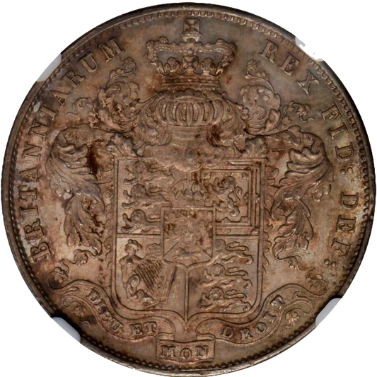 1825 Halfcrown Bare head S3809 ESC 2371 AUNC 58