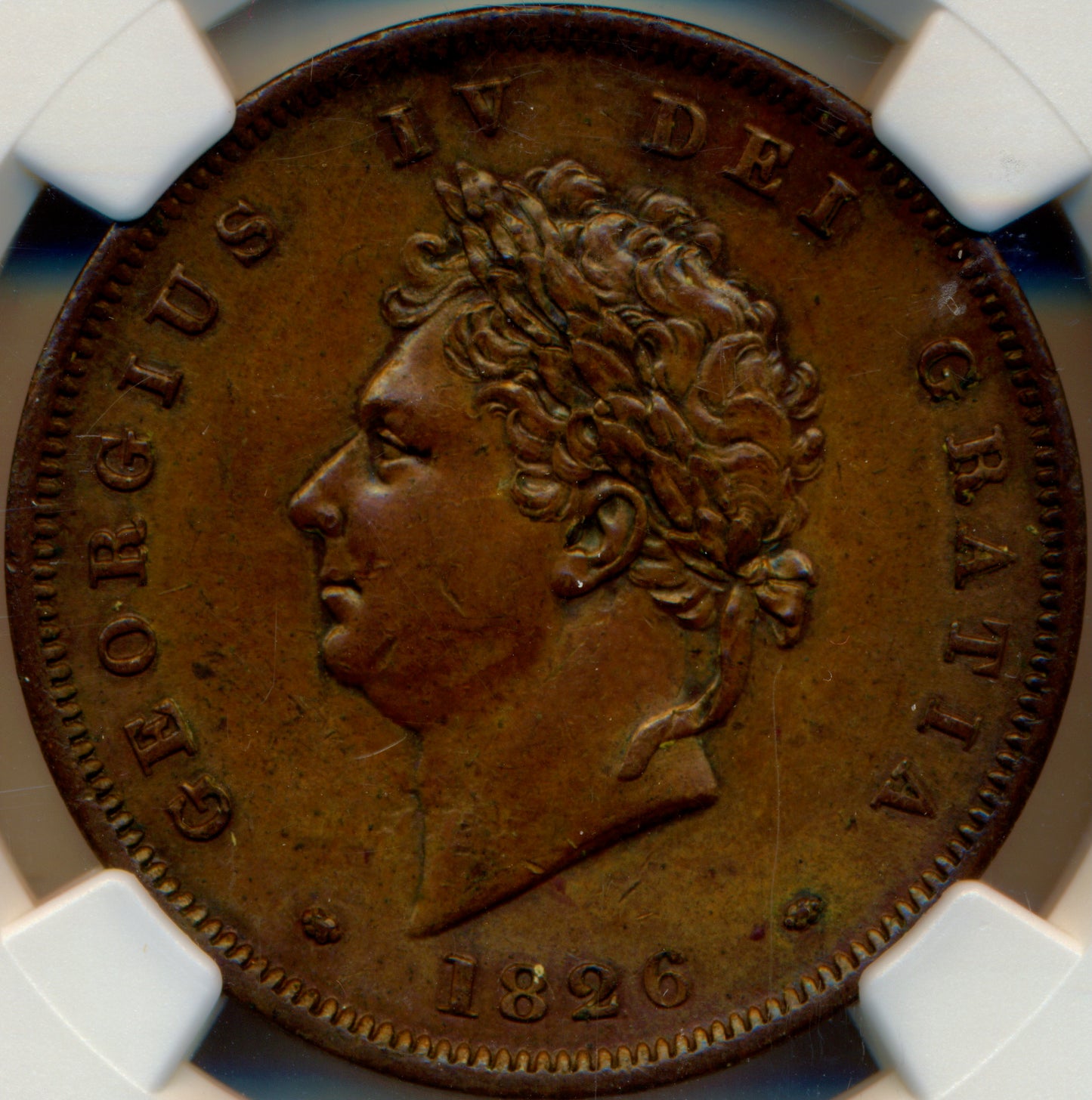 1826 Penny S3823 BMC 1427 Thick central line Reverse C Very scarce AU 58 BN