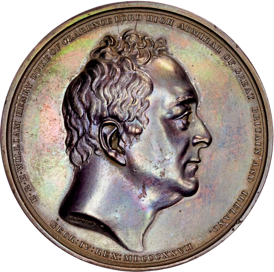 1827 William, Duke of Clarence, Lord High Admiral 65mm bronze medal BHM 1296 E1192
