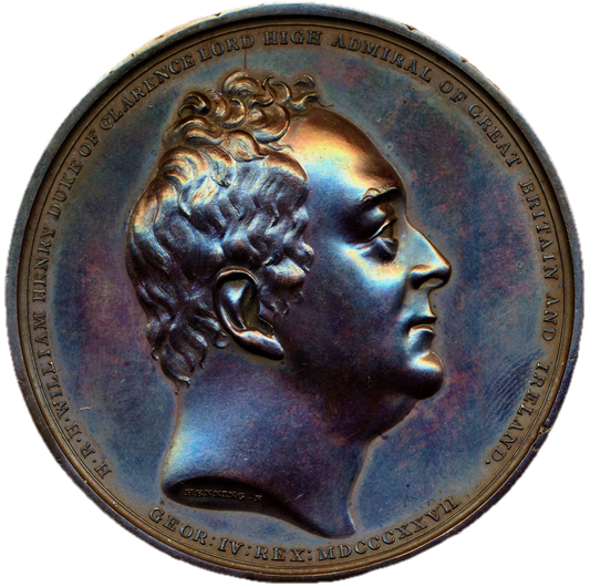 1827 William, Duke of Clarence, Lord High Admiral 65mm bronze medal BHM 1296 E1192