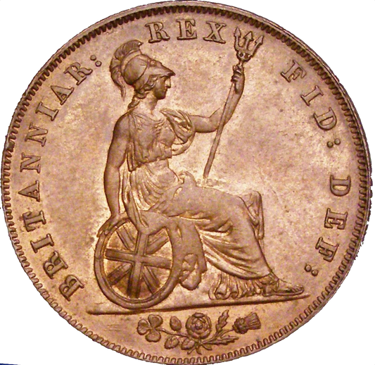 1827 Halfpenny S3824 BMC 1438 UNC