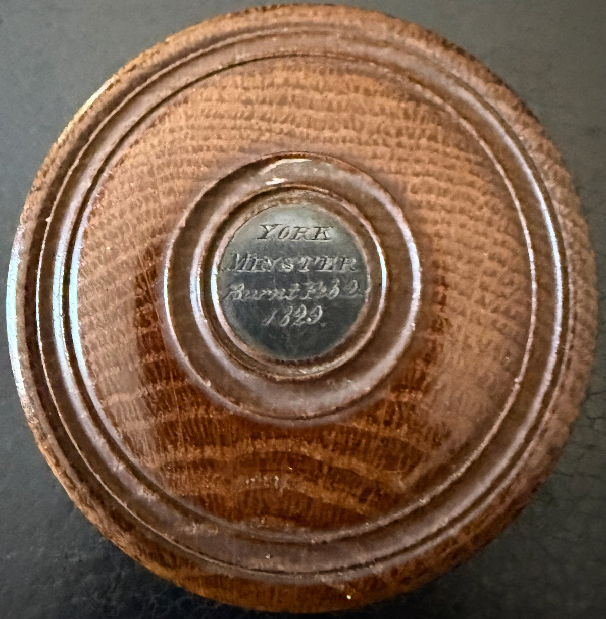 1829 Choir of York Minster Destroyed by Fire 45mm White Metal medal in mahogony presentation box BHM 1361 E1208