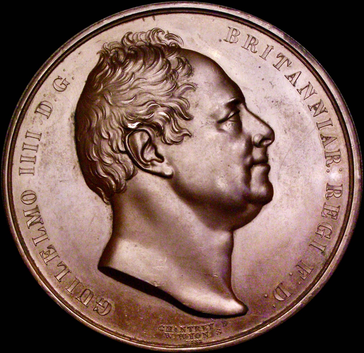 1830 Accession of William IV 67mm bronze medal by W Wyon BHM 1414 E1220