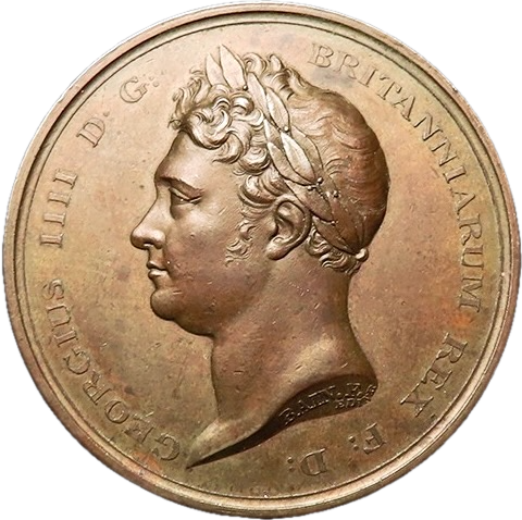 1830 Death of George IV 44.5mm bronze medal by W Bain BHM 1369 EF