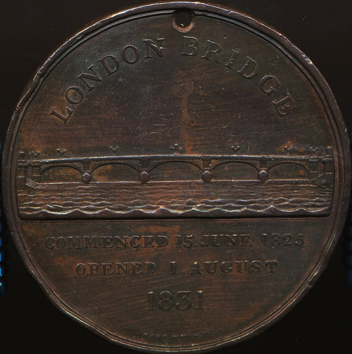 1831 Opening of London Bridge 51mm bronze medal by B Wyon BHM 1544