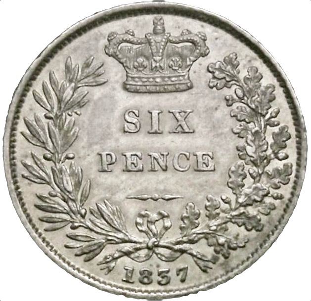 1837 Sixpence S3836 ESC 2512 Scarce EF CGS55
