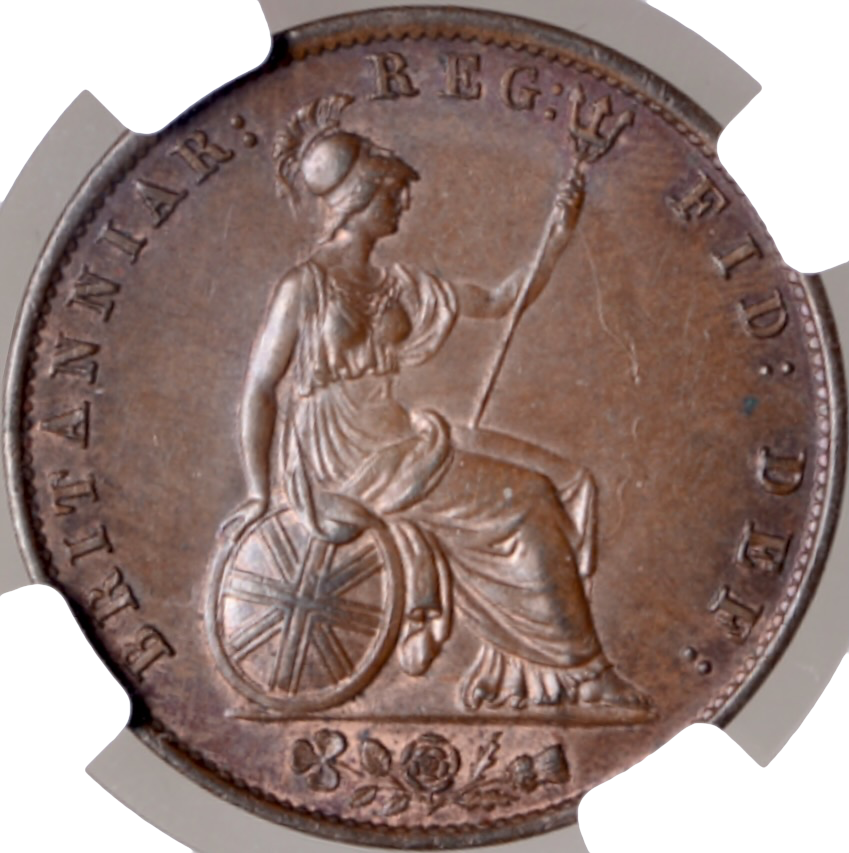 1838 Halfpenny S3949 BMC 1522 Scarce UNC MS64BN