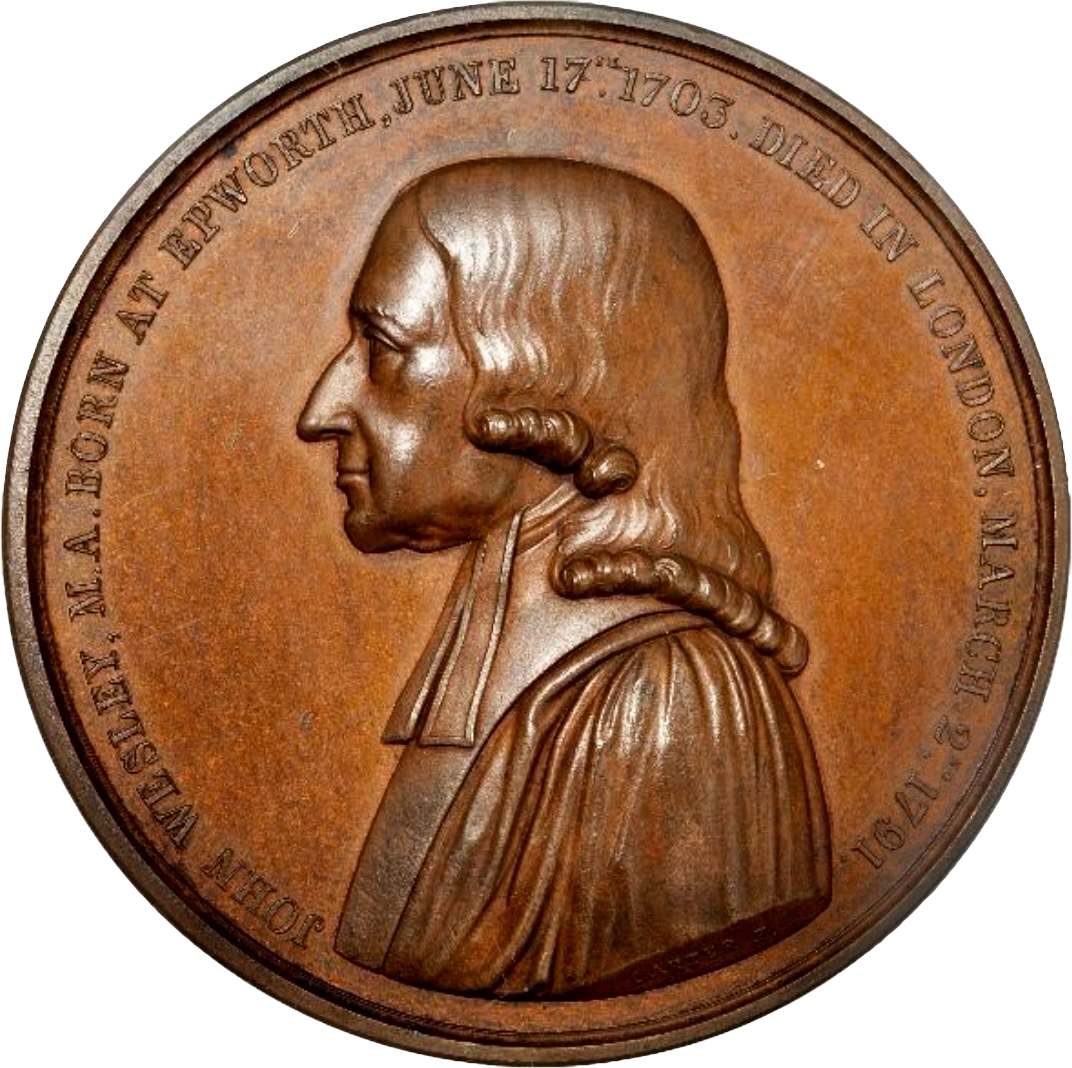 1839 Centenary of Wesleyan Methodism 65mm copper medal BHM 1895 E 1329a Very rare MS64BN