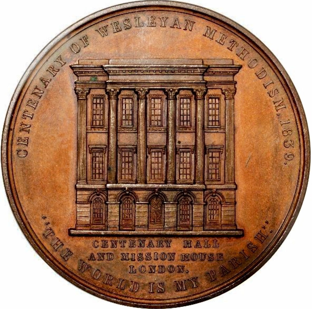 1839 Centenary of Wesleyan Methodism 65mm copper medal BHM 1895 E 1329a Very rare MS64BN