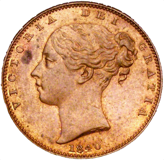 1840 Farthing S3950 BMC 1559 Colon after DEF Narrow date UNC