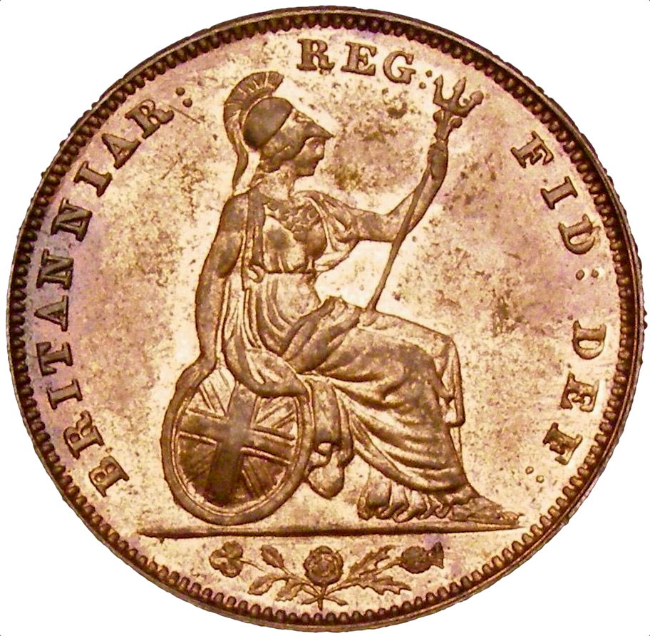 1840 Farthing S3950 BMC 1559 Colon after DEF Narrow date UNC