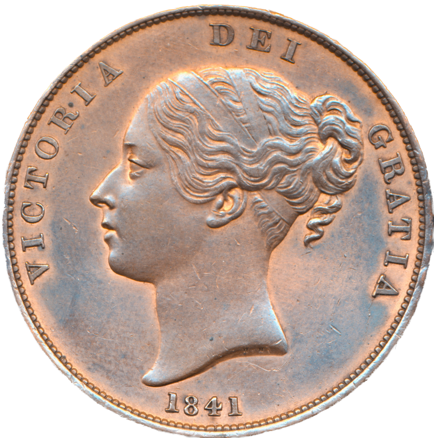 1841 Penny S3948 BMC 1484 No colon after REG AUNC