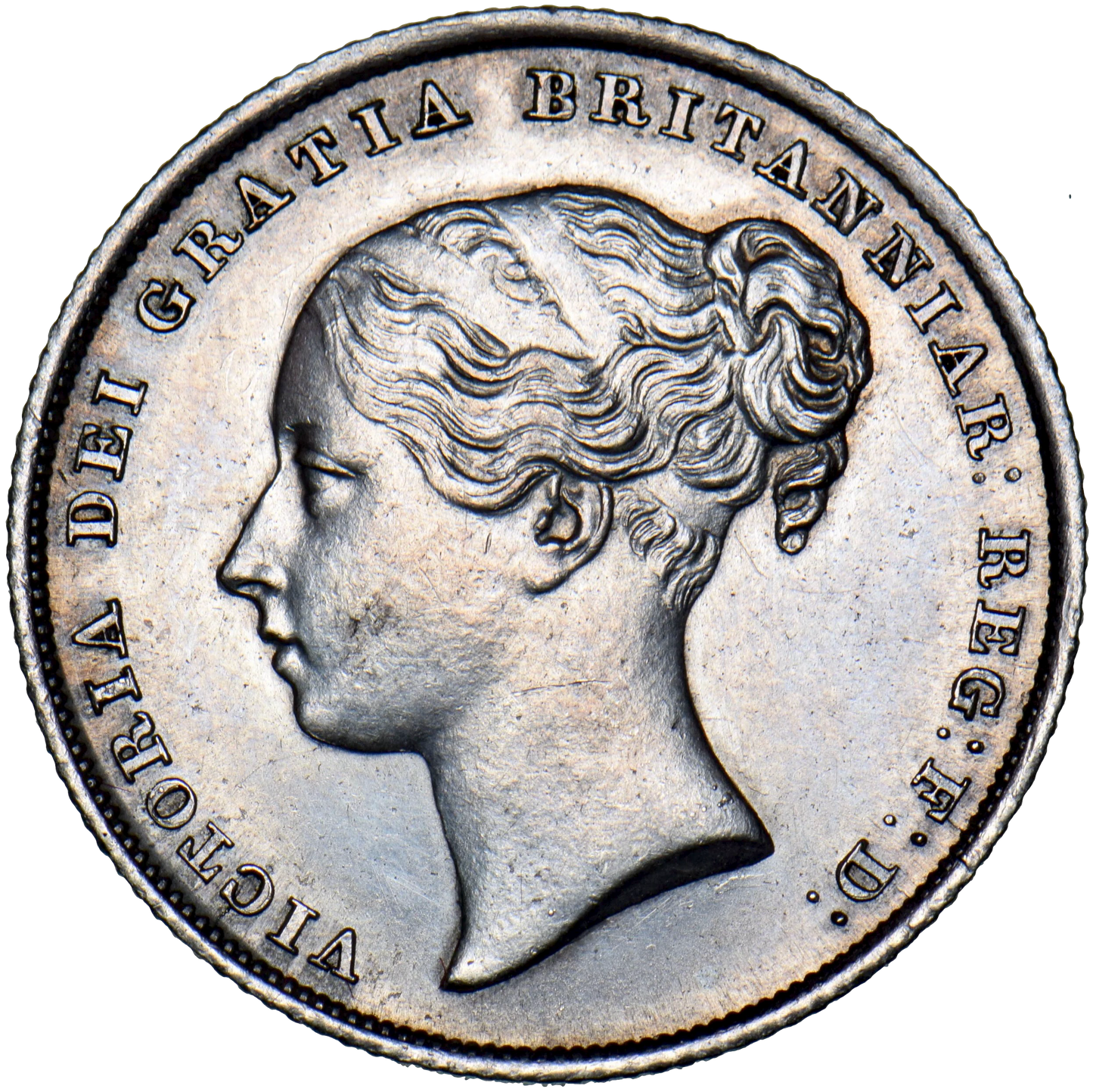 1841 Shilling Second young head S3904 ESC 2986 Rare UNC