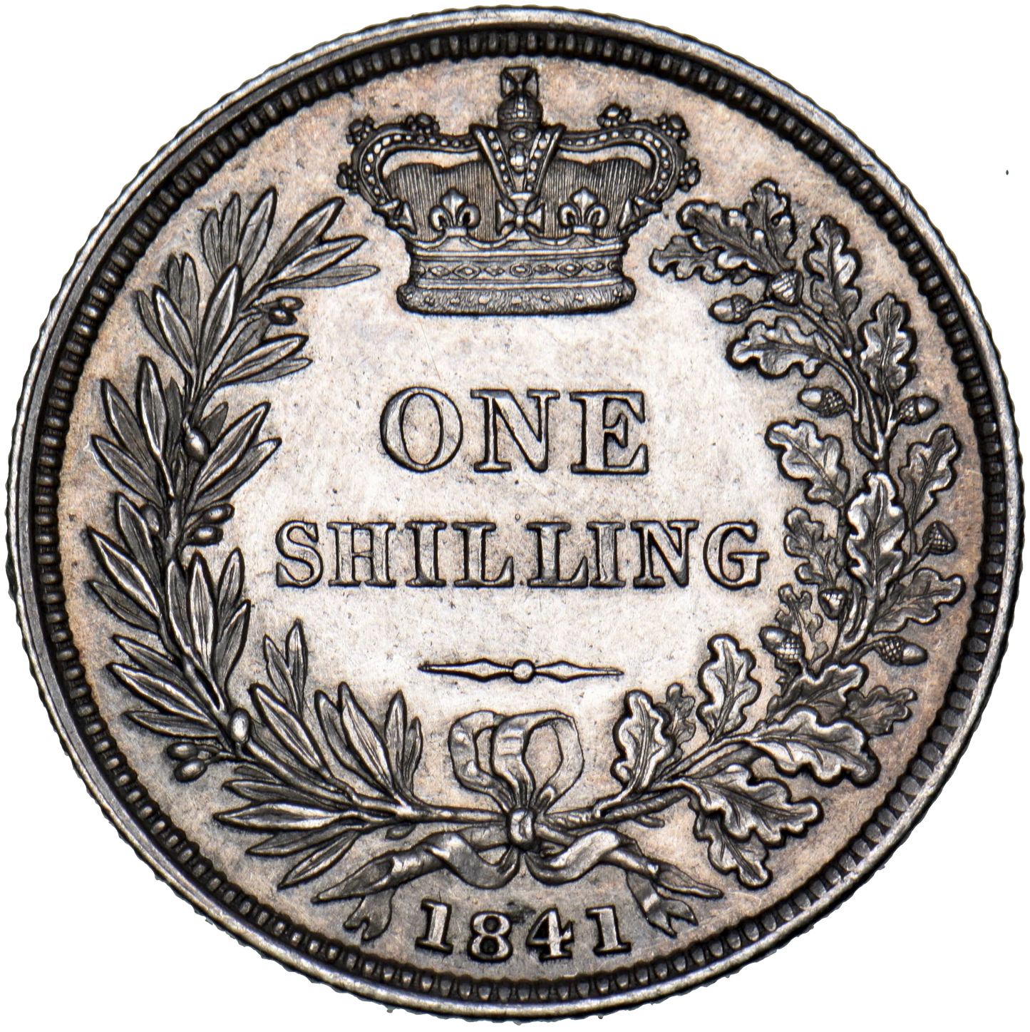 1841 Shilling Second young head S3904 ESC 2986 Rare UNC