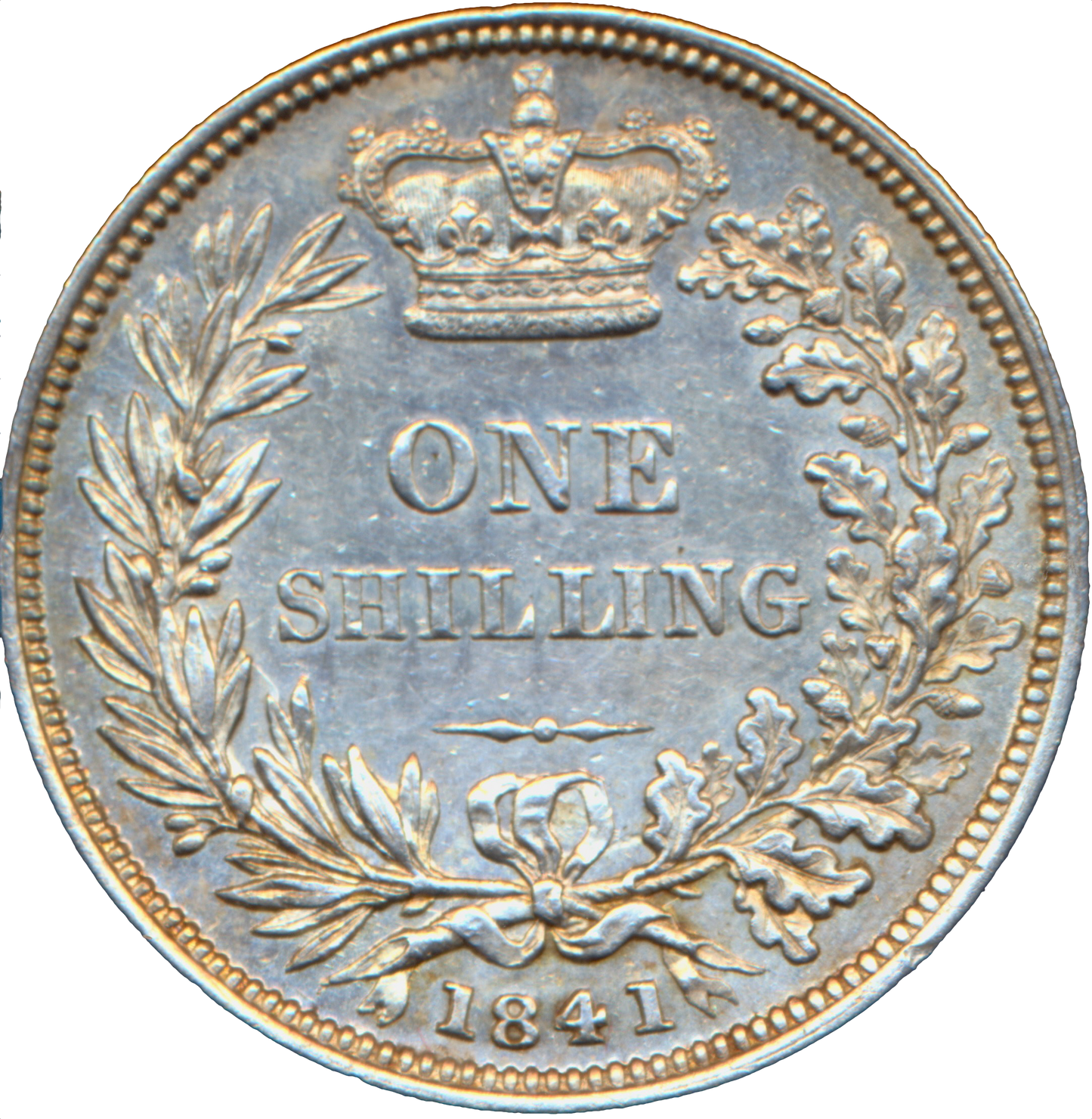 1841 Shilling Second young head S3904 ESC 2986 Rare UNC